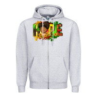 Heather Grey Hope Juneteenth Zipper Hoodie - FaDigitalArtStudio