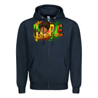 Navy Hope Juneteenth Zipper Hoodie - FaDigitalArtStudio
