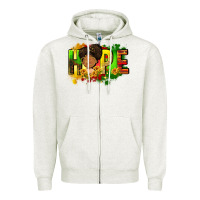 Oatmeal Heather Hope Juneteenth Zipper Hoodie - FaDigitalArtStudio