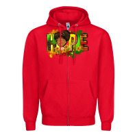 Red Hope Juneteenth Zipper Hoodie - FaDigitalArtStudio