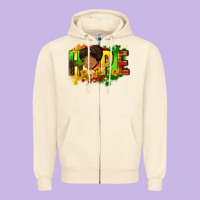 Hope Juneteenth Zipper Hoodie Designed By Fadigitalartstudio