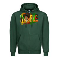 Sports Green Hope Juneteenth Zipper Hoodie - FaDigitalArtStudio