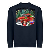 Navy hanging with my gnomies Heavyweight Sweatshirt - CowGirlArtShop