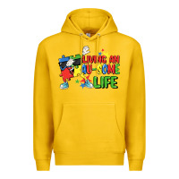 Lemon Living an au-some life Autism Awareness Day Premium Hoodie - FaDigitalArtStudio