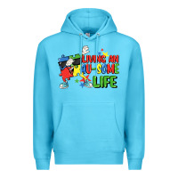 Ocean Blue Living an au-some life Autism Awareness Day Premium Hoodie - FaDigitalArtStudio