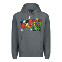 Rock Living an au-some life Autism Awareness Day Premium Hoodie - FaDigitalArtStudio