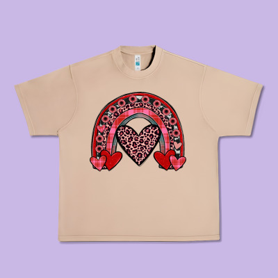 Valentines Heart Rainbow Urban Heavy Tee Designed By Jahusdesignshop