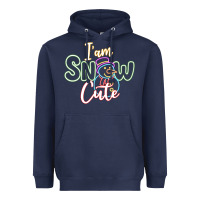 Navy T am SNOW CUTE Heavyweight Hoodie - CowhideDigitalArt