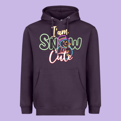 T Am Snow Cute Heavyweight Hoodie Designed By Cowhidedigitalart