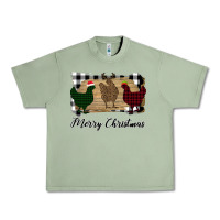 Oil Green Merry Christmas Chickens Urban Heavy Tee - Bettercallsaul
