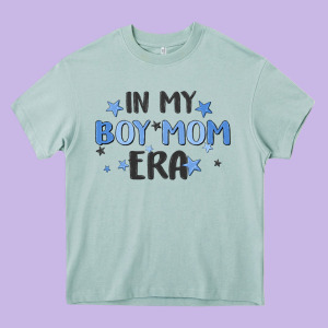 In My Boy Mom Era Heavy Core Tee Designed By Maliassmallbusiness