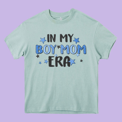 In My Boy Mom Era Heavy Core Tee Designed By Maliassmallbusiness