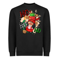 Black ho ho ho girl gnome Heavyweight Sweatshirt - CowGirlArtShop