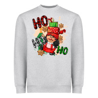 Heather Grey ho ho ho girl gnome Heavyweight Sweatshirt - CowGirlArtShop