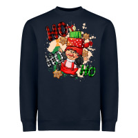 Navy ho ho ho girl gnome Heavyweight Sweatshirt - CowGirlArtShop