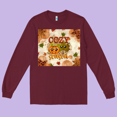 Fall Cozy Season Long Sleeve Tee Designed By Texasbilliewilder