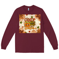 Burgundy Fall Cozy Season Long Sleeve Tee - texasbilliewilder