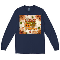Navy Fall Cozy Season Long Sleeve Tee - texasbilliewilder