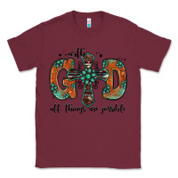 Burgundy with god all things are possible gemstone cross Classic Tee - Jasminsmagicworld