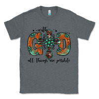 Charcoal Heather with god all things are possible gemstone cross Classic Tee - Jasminsmagicworld