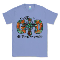 Colony Blue with god all things are possible gemstone cross Classic Tee - Jasminsmagicworld