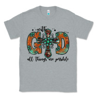 Heather Grey with god all things are possible gemstone cross Classic Tee - Jasminsmagicworld