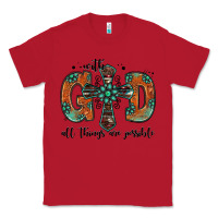 Red with god all things are possible gemstone cross Classic Tee - Jasminsmagicworld