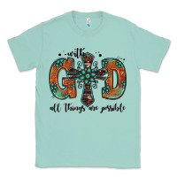 Seafoam with god all things are possible gemstone cross Classic Tee - Jasminsmagicworld