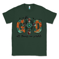 Sports Green with god all things are possible gemstone cross Classic Tee - Jasminsmagicworld