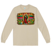Mushroom lady of guadalupe serape background Long Sleeve Tee - Jasminsmagicworld