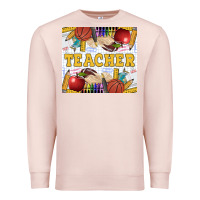 Pale Pink Teacher Premium Sweatshirt - LillyAllenDesigns