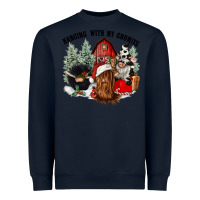 Navy hanging with my gnomies Heavyweight Sweatshirt - CowGirlArtShop