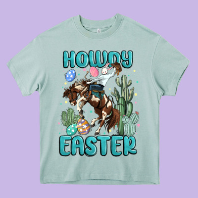 Howdy Easter Heavy Core Tee Designed By Maliassmallbusiness
