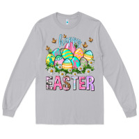 Moon Dust Happy Easter with eggs Long Sleeve Tee - NancyCooperArtShop