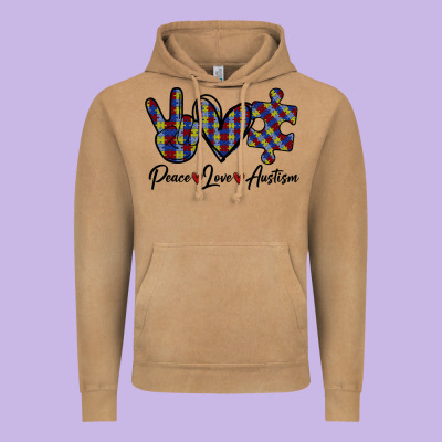 Peace Love Autism Vintage Hoodie Designed By Bettercallsaul