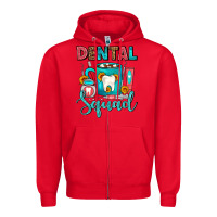 Red Coffee Scrubs And Prophy Paste Dentist Coffee cup Zipper Hoodie - FaDigitalArtStudio