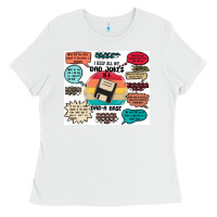 White ı keep all my dad jokes in a dad a base Ladies Tee - MaliasSmallBusiness