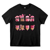 Black custom name valentine's day school pencils Heavy Core Tee - MaliasSmallBusiness