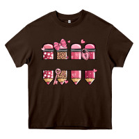 Chocolate Brown custom name valentine's day school pencils Heavy Core Tee - MaliasSmallBusiness
