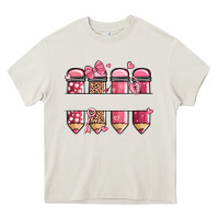 Cream custom name valentine's day school pencils Heavy Core Tee - MaliasSmallBusiness