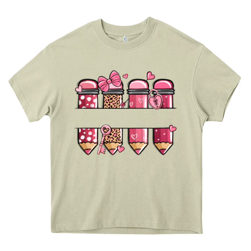 Custom Name Valentine's Day School Pencils Heavy Core Tee by MaliasSmallBusiness | Teevron