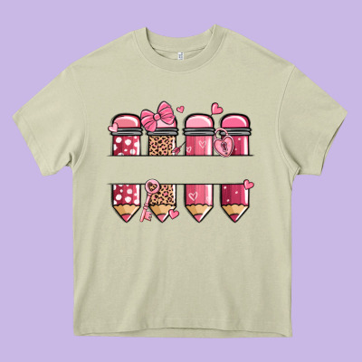 Custom Name Valentine's Day School Pencils Heavy Core Tee Designed By Maliassmallbusiness