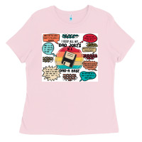 Bubblegum Pink ı keep all my dad jokes in a dad a base Ladies Tee - MaliasSmallBusiness