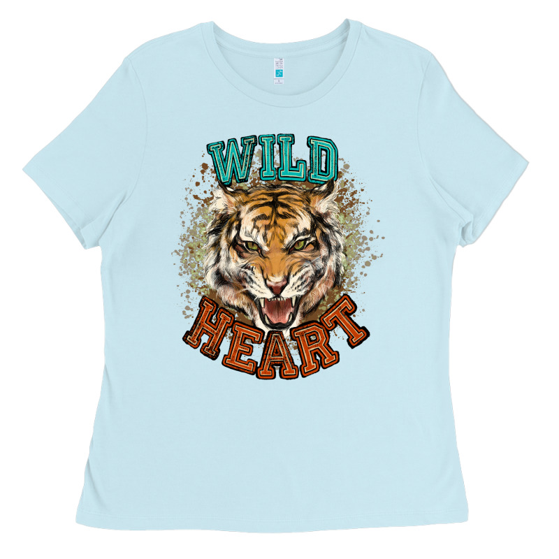Wild Heart Tiger College Western Ladies Tee by NancyCooperArtShop | Teevron