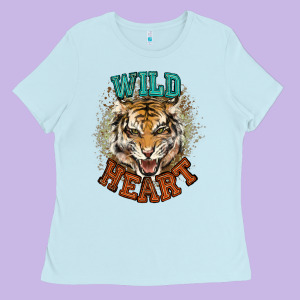Wild Heart Tiger College Western Ladies Tee Designed By Nancycooperartshop