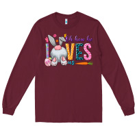 Burgundy Oh how he loves us Long Sleeve Tee - NancyCooperArtShop