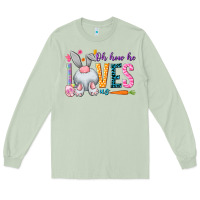 Matcha Oh how he loves us Long Sleeve Tee - NancyCooperArtShop