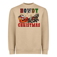 Howdy Christmas With Santa Riding His Sleighs Heavyweight Sweatshirt | Teevron