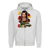 Dove Grey black girl magic Zipper Hoodie - FaDigitalArtStudio
