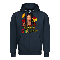 Navy black girl magic Zipper Hoodie - FaDigitalArtStudio